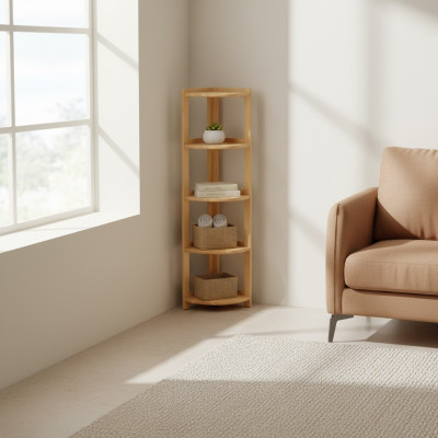 Eckregal Bücherregal Wohnzimmer Wand Regal Echtes Holz Regale Eckregale Büro Neu
