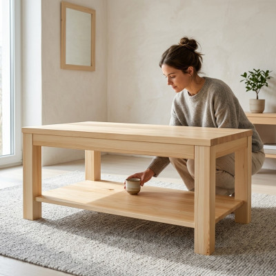 Holztisch Couchtische aus Holz massive wohnzimmer möbel 120x70cm massiv tische