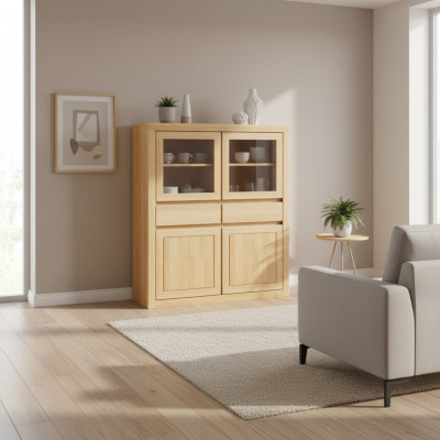Holz Kommode Wohnzimmer Vitrine Kommode Anrichte Sideboard Holz Schränke Neu