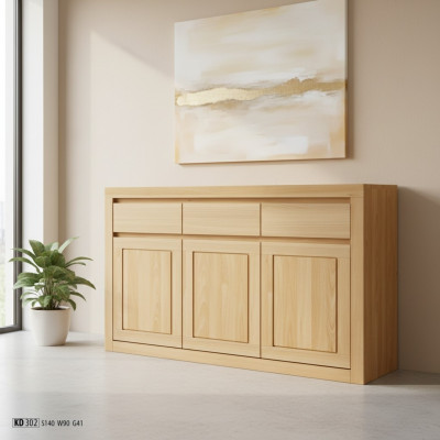Designer Kommode Massivholz Kommoden Schrank Schränke Echtes Holz Eiche 140x90cm