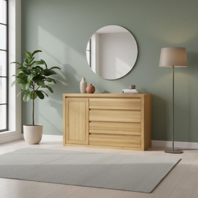 Anrichte Kommode Massivholz Schränke Echtes Holz 140x90cm Kommoden Schrank Eiche