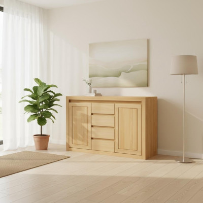 Anrichte Kommode Massivholz Schränke Echtes Holz Eiche 140x90cm Kommoden Schrank