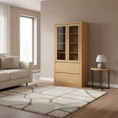 Moderne Vitrinen Schrank Vitrine Handarbeit Vollholz Schränke Massiv Holz Eiche