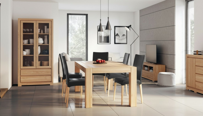 Essgarnitur Echtes Holz Massivholz Tisch + 6 Stühle Essgruppe Garnitur Vollholz