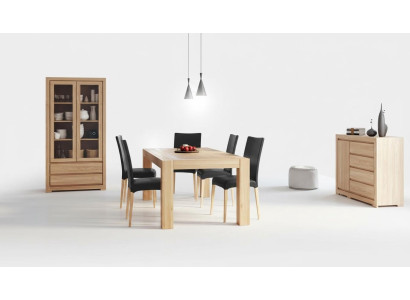 Essgarnitur Echtes Holz Massivholz Tisch + 6 Stühle Essgruppe Garnitur Vollholz