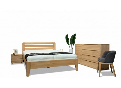 Schlafzimmer Holzbett Echtes Holz Bett Hotel 180x200 Stil Massive Möbel Betten