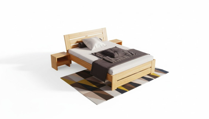 Schlafzimmer Set 5tlg. Bett 2x Nachttisch+Shminktisch Spiegel Vollholz Möbel Neu
