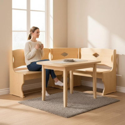 Eckbank Echtholz Kiefer Massiv Holz Esszimmer Landhaus Handarbeit Eckbänke 