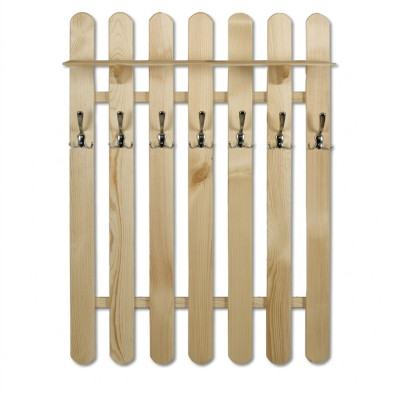 Kleiderschrank Wandschrank mit 7 Haken, Wandpaneel Korridor Echtholz