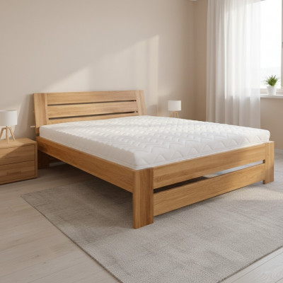 Bett Doppelbett Eiche Ehebett Holzbett 200x200 Bettgestell Massive Möbel Betten