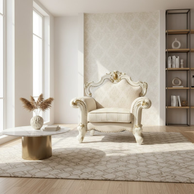 Textil Sessel 1 Sitzer Sofa Polster Sofas Design Klassische Luxus Barock
