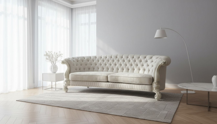 Sofa 4 Sitzer Couch design Polster Chesterfield Sitz Garnitur Leder Textil 