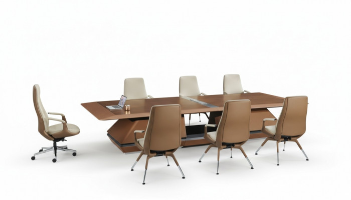 Konferenz Tisch Zimmer Meeting + 6x Stühle Schulungstische Tische 7tlg.
