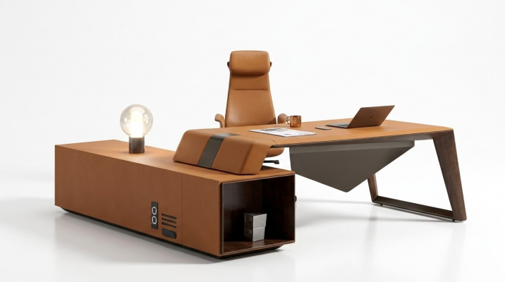 Designer Büro Arbeit Zimmer Set Sessel Eckschreibtisch Komplett Set
