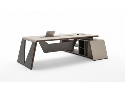 Design Büro Schreibtisch Tisch Sessel Einrichtung Ecktisch mit Stuhl 2tlg.