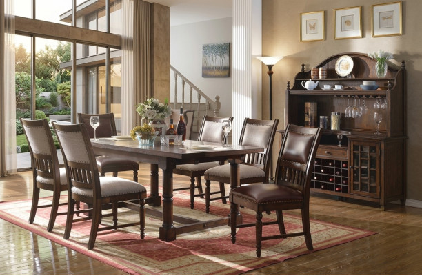Esszimmer Set Esstisch 6 Stühle Anrichte Tische Holz Design Gruppe Garnitur 9tlg