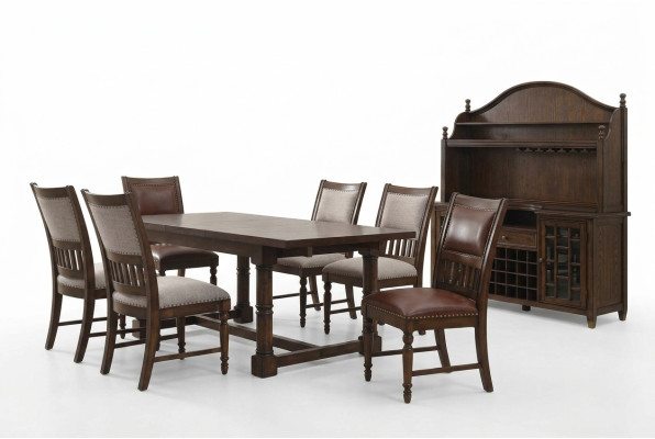 Esszimmer Set Esstisch 6 Stühle Anrichte Tische Holz Design Gruppe Garnitur 9tlg
