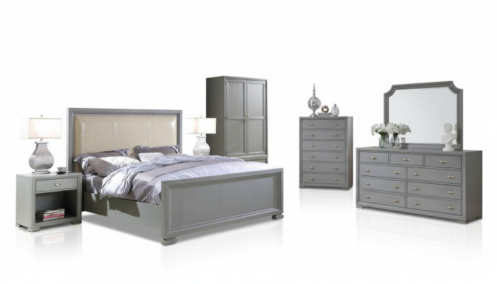 Bett Nachttisch Kommode 6 tlg. Schlafzimmer Set Design Moderne Luxus