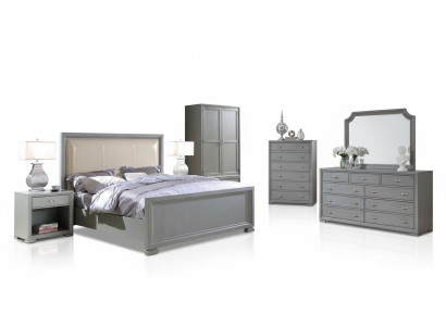 Bett Nachttisch Kommode 6 tlg. Schlafzimmer Set Design Moderne Luxus