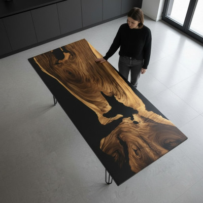 Luxus Tische Esstisch River Table Massiv Tische 240x100 Flusstisch Echtes
