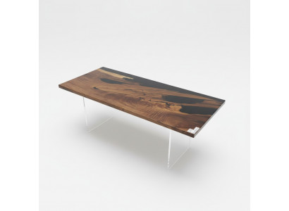 Esstisch Black River Table Echtes Holz Flusstisch 221x91cm Tische