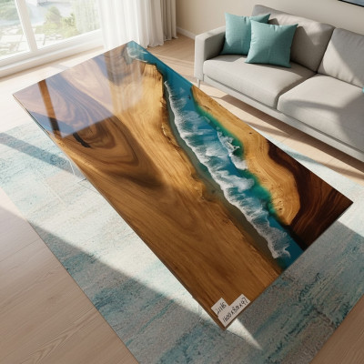 Esstisch River Table Massiv Tische 160x81 Flusstisch Meer Waterfall