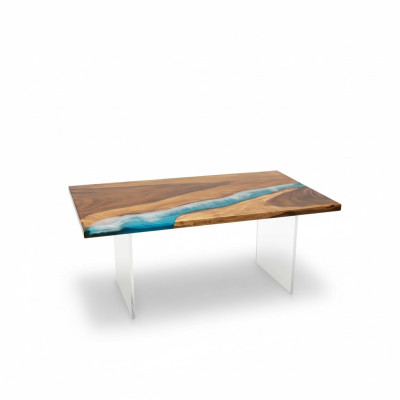 Esstisch River Table Echtes Holz Massiv Epoxidharz Tische 161x81 Neu