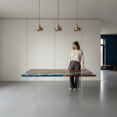 Ozean Tisch Epoxid Harz Design Tische Luxus Holz Esszimmer Möbel