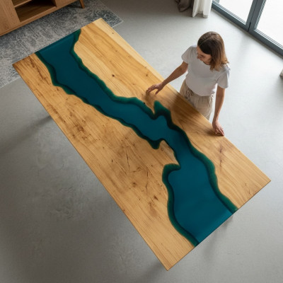 Esstisch Design Tisch Harz Moderne Tische Meer Fluss Möbel 181x80