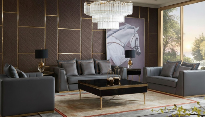 Sofagarnitur 321 Sitzer Set Design Sofas Polster Couchen Leder Deko Relax