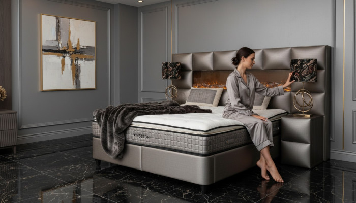 Bett 2x Nachttisch 3 tlg. Schlafzimmer Set Design Modern Luxus Bettgestellt