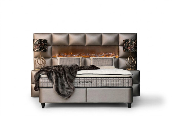Bett 2x Nachttisch 3 tlg. Schlafzimmer Set Design Modern Luxus Bettgestellt