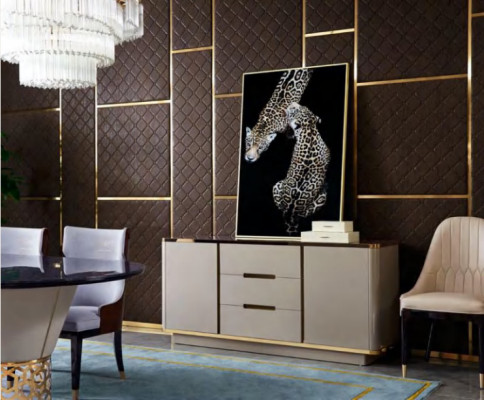 Luxus Designer Edelstahl Metall Esstisch Tische Wohn Zimmer Marmor Design