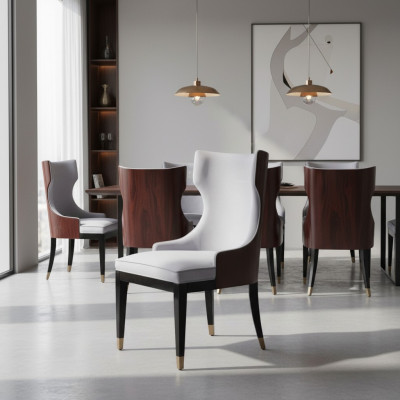 Ess Zimmer 1x Stuhl Stühle Polster Holz Modern Designer Lehn Sitz Sessel