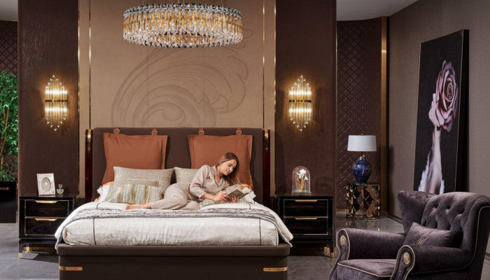 Bett Polster Design Luxus Metall Doppel Betten Ehe Schlaf Zimmer Leder