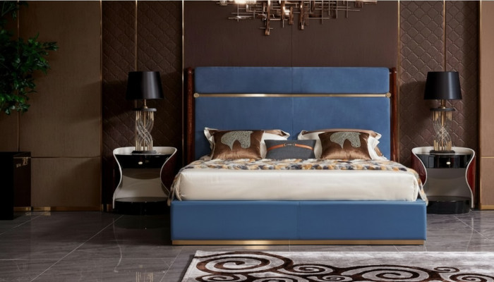 Design Bett 2x Nachttisch 3 tlg. Schlafzimmer Set Luxus komplett Garnitur
