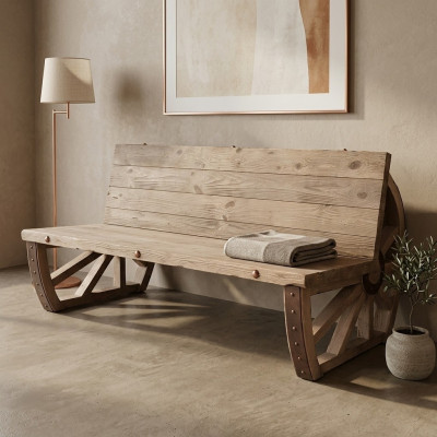Gartenbank Holz Parkbank Massiv Sitzbank Garten Gartenmöbel 3 Sitzer Rad Möbel