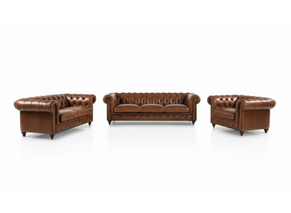 Sofagarnitur 3+2+1 Sitzer Set Sofa Polster Couch Leder Relax Wohnzimmerset