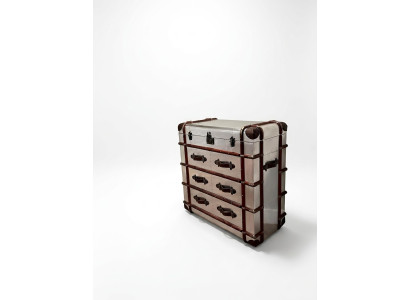 Kommode Aluminium Vintage Koffer Sideboard Flieger Aviator Designer Möbel