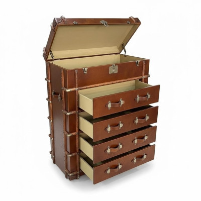 Kommode Design Möbel Loft Vintage Retro Schrank koffer Leder luxus