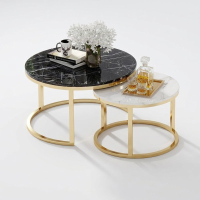 Round table couch marble round tables side natural stone stainless steel