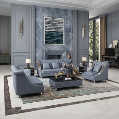 Ledersofa Couch Wohnlandschaft Garnitur Design Modern 3 1 Sitzer Sofa Neu