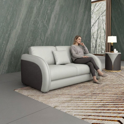 Ledersofa Couch Wohnlandschaft 2 Sitzer Design Modern Sofa Zweisitzer Echtleder