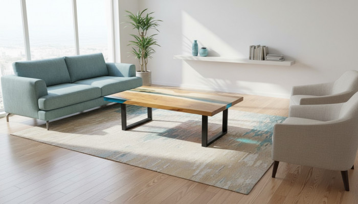 Couchtisch River Table Epoxidharz Massiv Tische 120x70 Flusstisch Echtes Holz