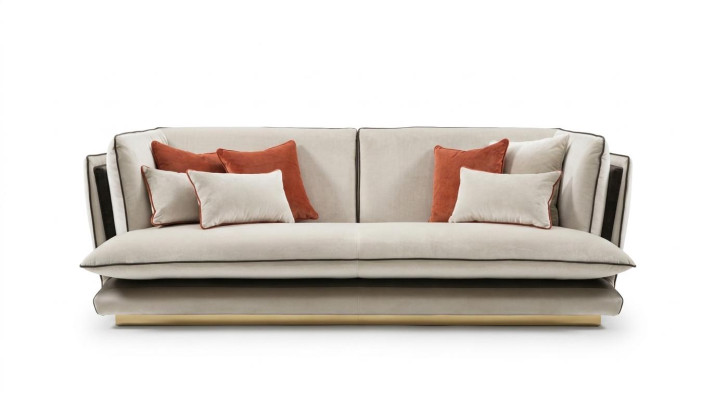 Designer 3 Sitzer Sofa Polstersofa mit Armlehne Couch Sofa Polster Sofas Couch