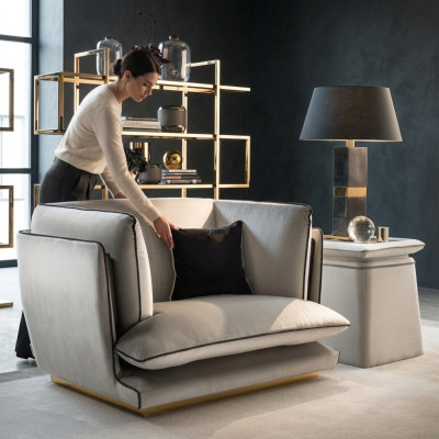 Design Stoff Couch Sessel 1 Sitzer Polster Sofas Lounge Club Neu