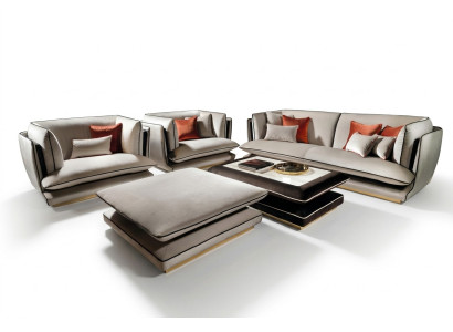 Sofagarnitur 311 Sitzer Hocker Set Möbel Sofa Polster Gruppe Couch arredoclassic