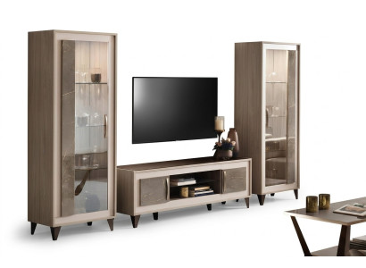Design Wohnwand Sideboard 2x Schrank rtv Lowboard Anrichte 3 tlg. Set Vitrine