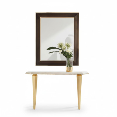 Holz Italienische Möbel Konsolentisch Spiegel Sideboard 2tlg Set arredoclassic
