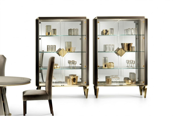 Designer Italienische Schicke Holz Möbel Modern Stil Schrank Vitrine Wohnzimmer